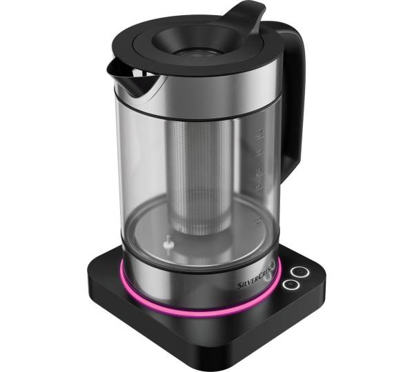 SilverCrest Smart Home Wi-Fi Glass Kettle with Tea Infuser, 1.7L