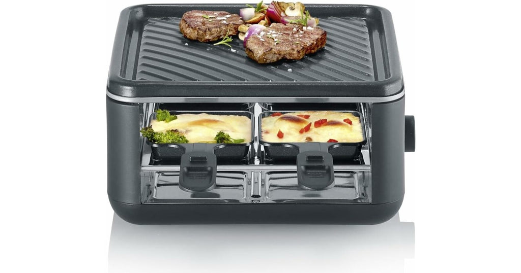 Severin RG 2360 Black Line Lite Raclette Grill, 4 Pans