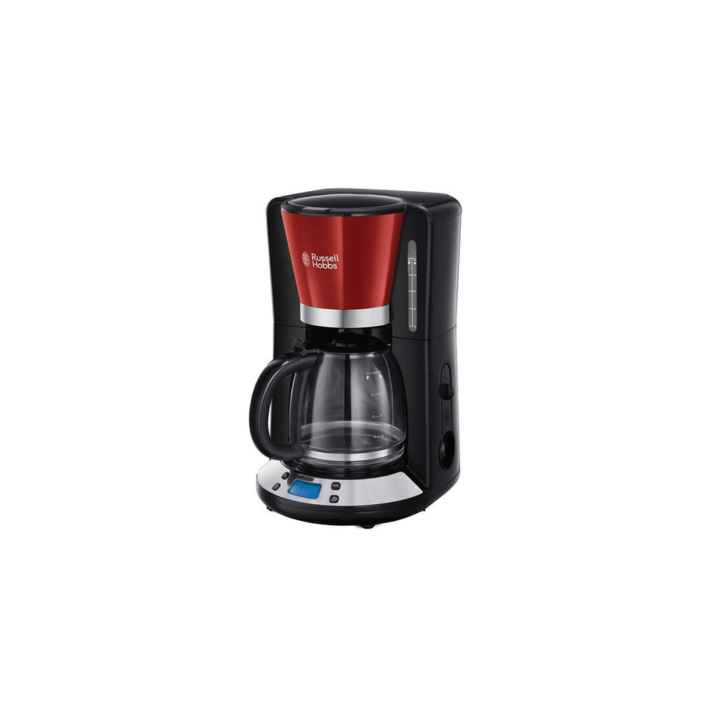 Russell Hobbs Colours Plus+ Flame Red 24031-56 Digital Glass Coffee Maker, 1.25L