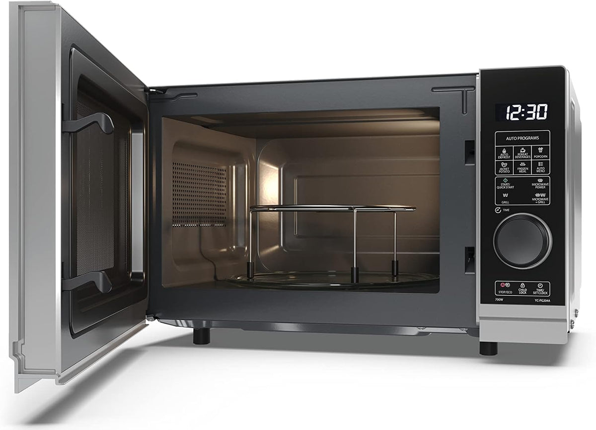 Sharp YC-PG204AE-S Microwave with Grill 20L, Silver