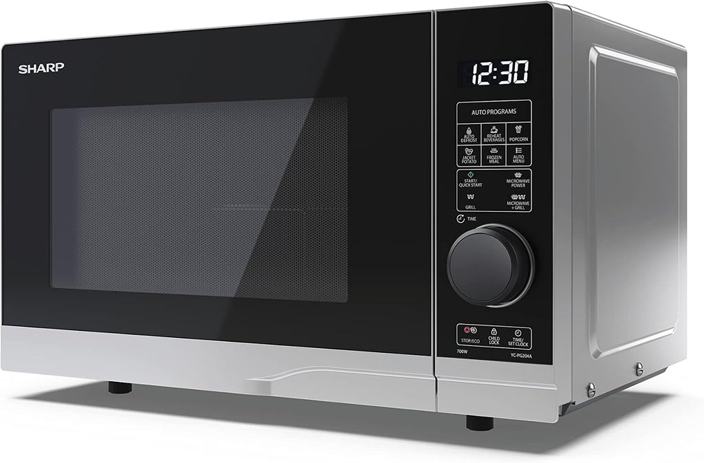 Sharp YC-PG204AE-S Microwave with Grill 20L, Silver