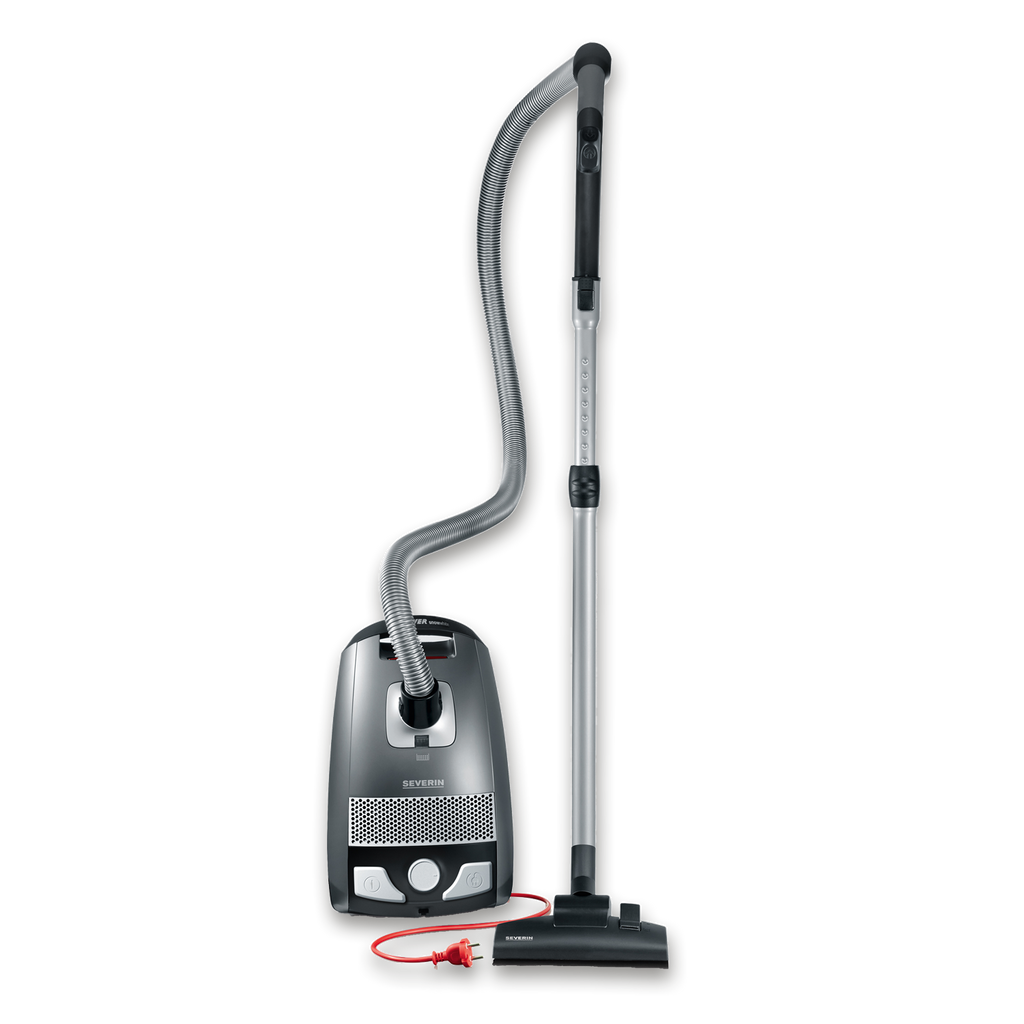 Severin S'POWER BC 7045 Bagged Vacuum Cleaner 750W with Click Comfort Set, Platinum Grey