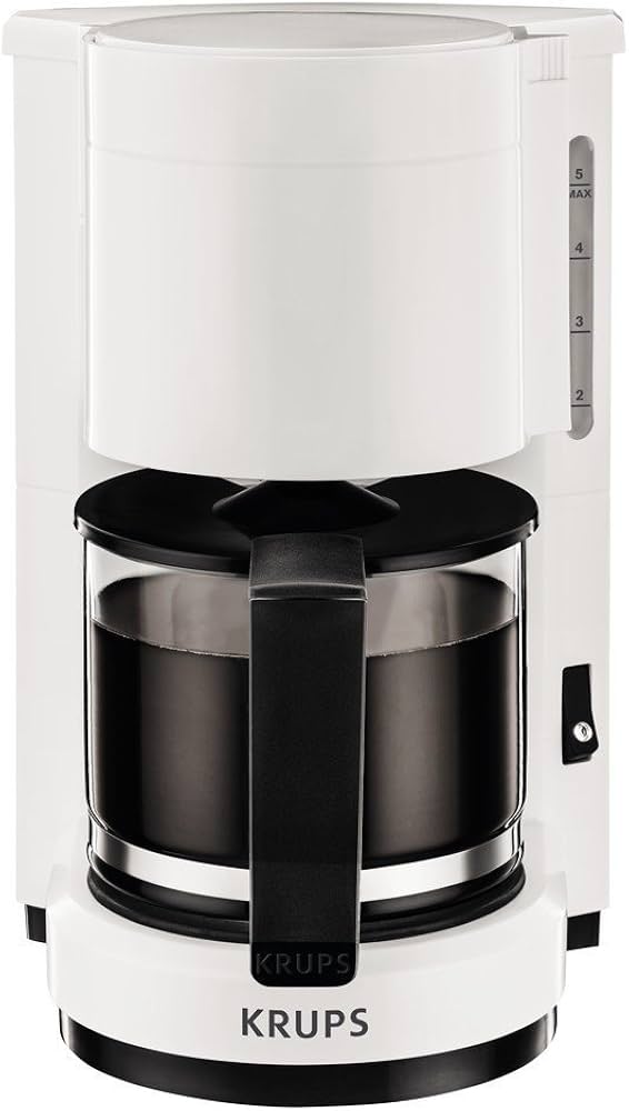 Krups F1830110 Aroma Coffee Maker, White/Black, 24.6 x 19.4 x 27.7 cm