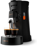 Philips Senseo Select Coffee Pod Machine Bundle with 66 Coffee Pods, 3 Coffee Specialities, Memo Function, Crema Plus, Intensity Plus, Made of Recycled Plastic, 0.9 L, Black (CSA240/60)