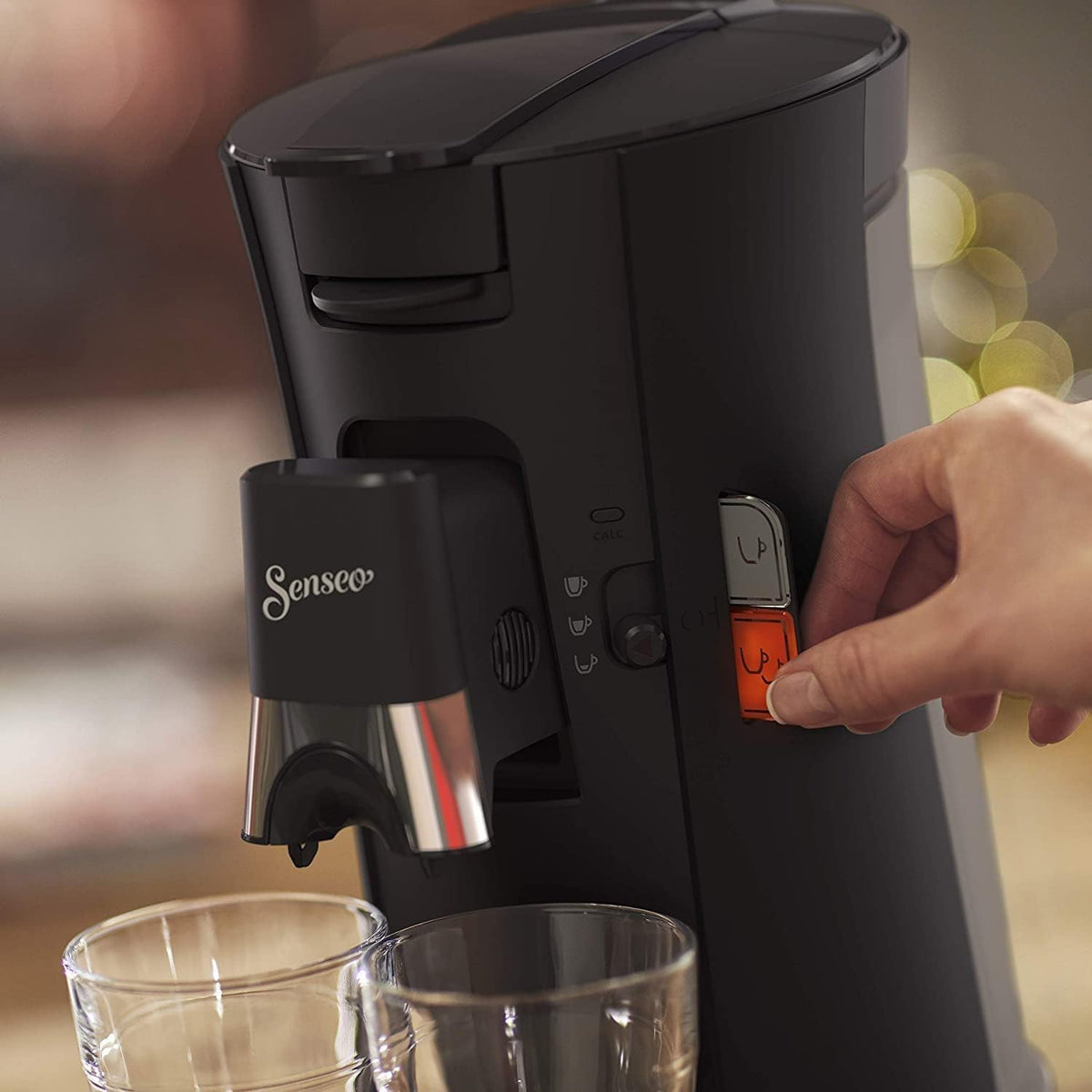 Philips Senseo Select Coffee Pod Machine Bundle with 66 Coffee Pods, 3 Coffee Specialities, Memo Function, Crema Plus, Intensity Plus, Made of Recycled Plastic, 0.9 L, Black (CSA240/60)