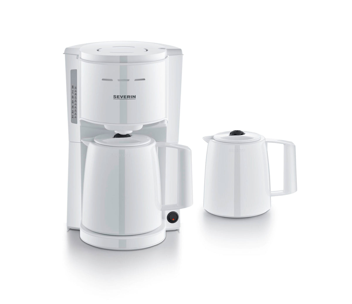 Severin Filter Coffee Maker with 2 Thermal Jugs, 1000W - White