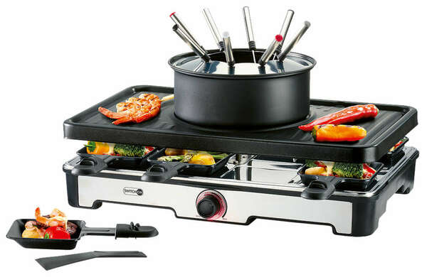 Switch On Premium Fondue and Raclette Grill Combination 1400W