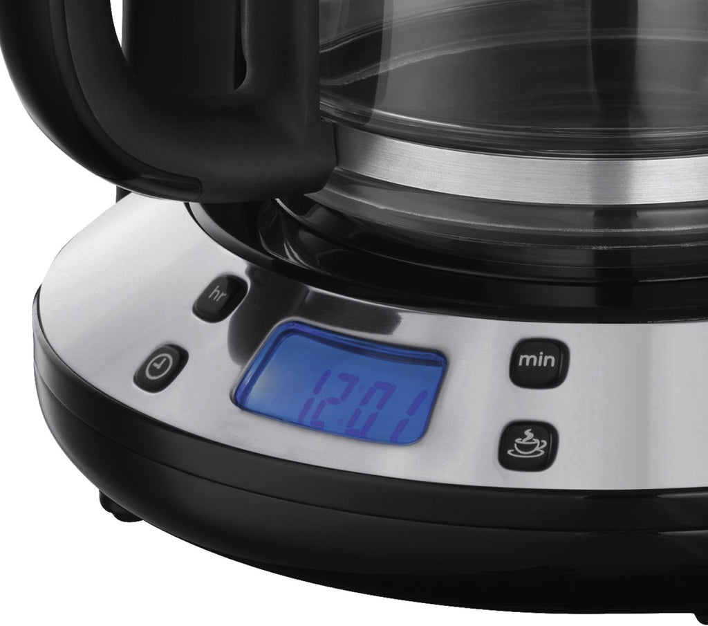 Russell Hobbs Colours Plus+ Flame Red 24031-56 Digital Glass Coffee Maker, 1.25L