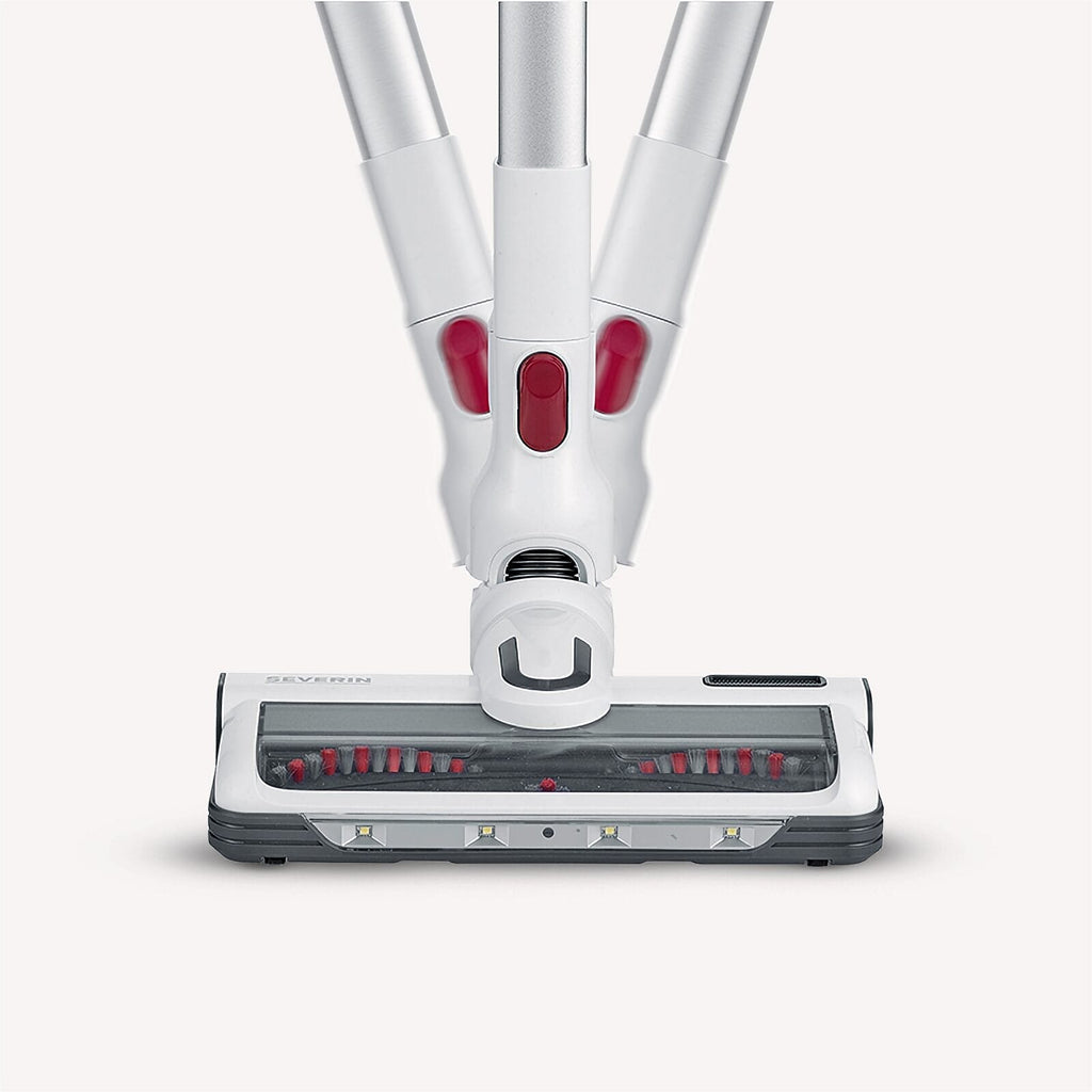 Severin S'Power HV 7166 Cordless 2-in-1 Hand and Stick Vacuum Cleaner, White/Red
