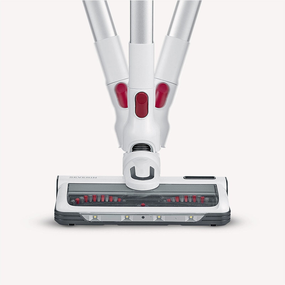 Severin S'Power HV 7166 Cordless 2-in-1 Hand and Stick Vacuum Cleaner, White/Red