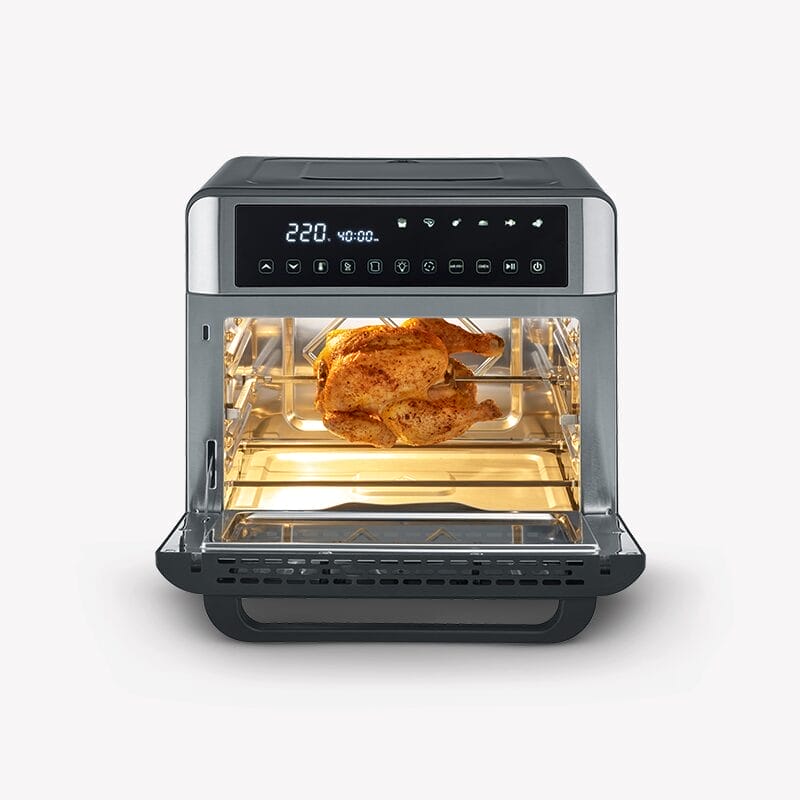 Severin TO 2077 Toaster Oven with Air Fryer 25L, 12-in-1 Bake & Fry, Black/Silver