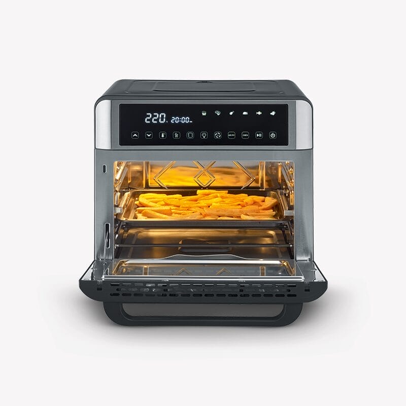 Severin TO 2077 Toaster Oven with Air Fryer 25L, 12-in-1 Bake & Fry, Black/Silver