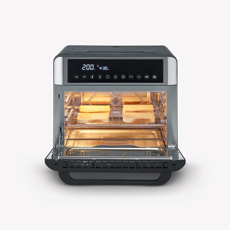 Severin TO 2077 Toaster Oven with Air Fryer 25L, 12-in-1 Bake & Fry, Black/Silver