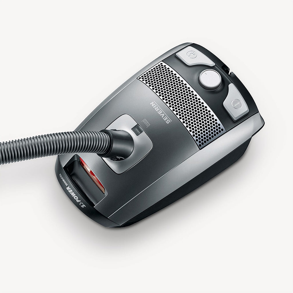 Severin S'POWER BC 7045 Bagged Vacuum Cleaner 750W with Click Comfort Set, Platinum Grey