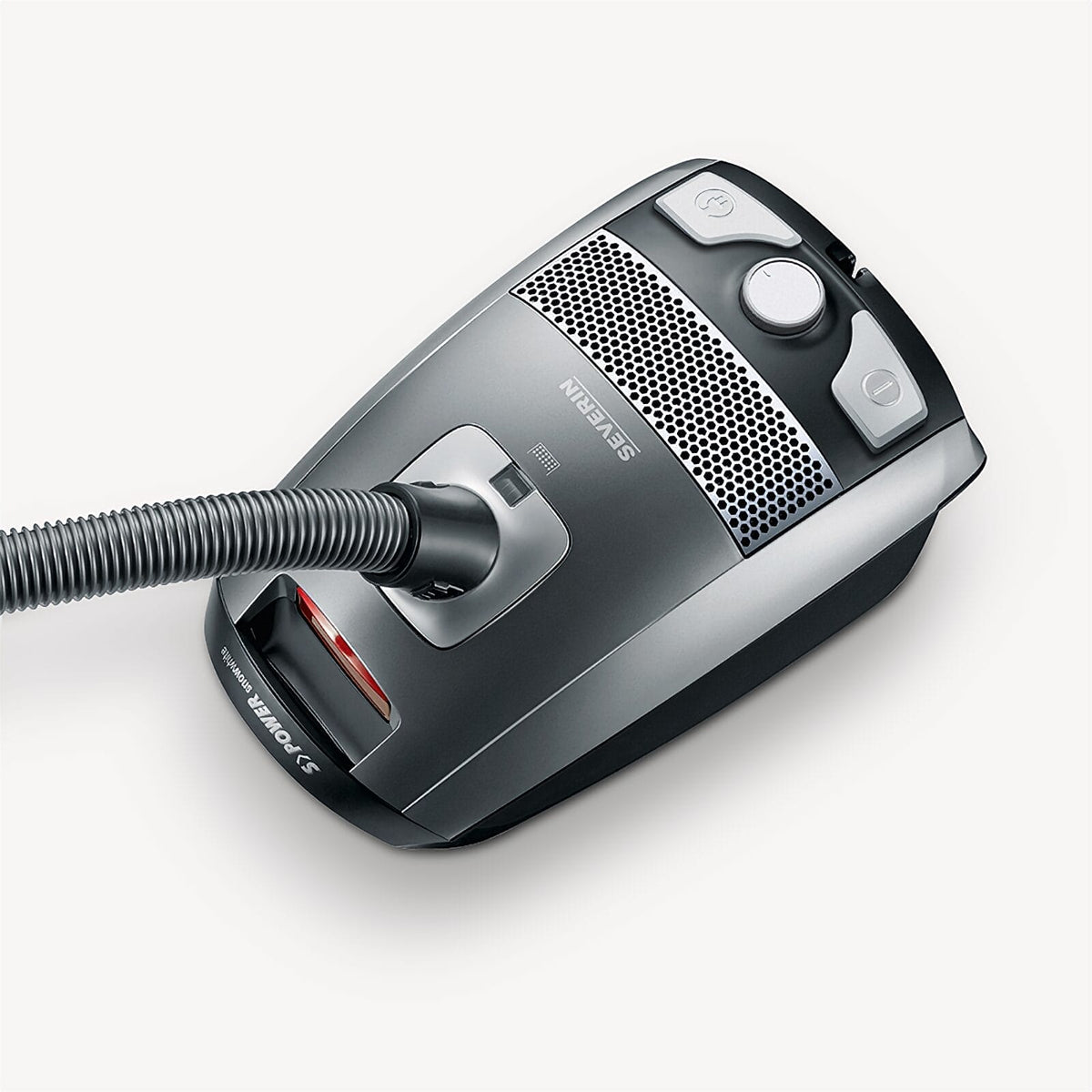 Severin S'POWER BC 7045 Bagged Vacuum Cleaner 750W with Click Comfort Set, Platinum Grey