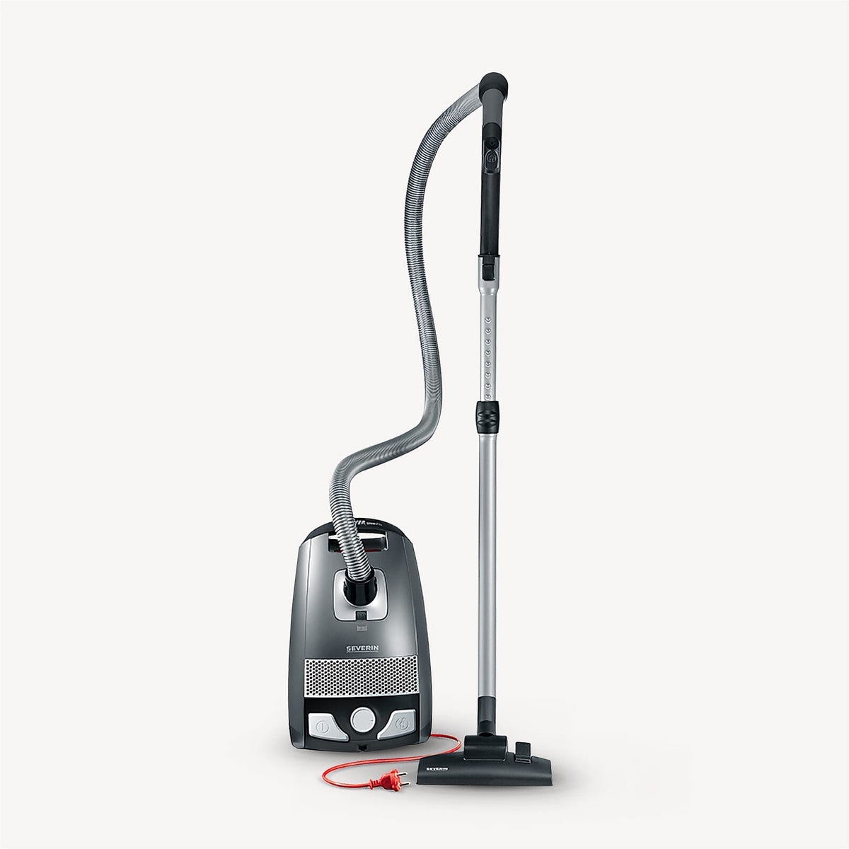 Severin S'POWER BC 7045 Bagged Vacuum Cleaner 750W with Click Comfort Set, Platinum Grey