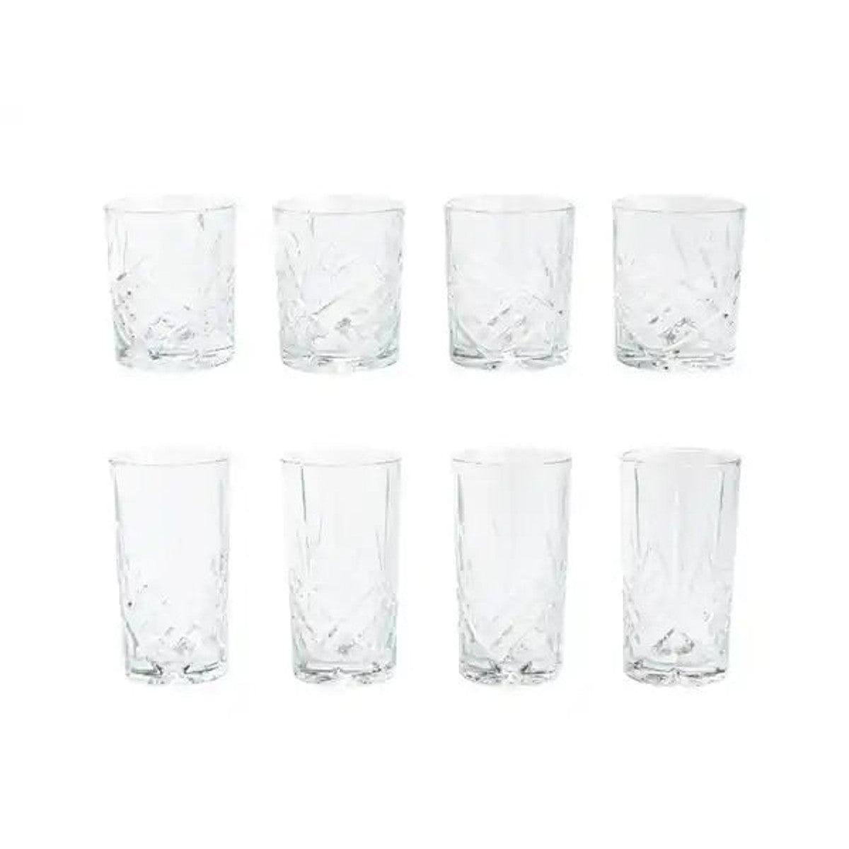 Livarno Home Cut-Design Whisky Glasses 280 ml, Set of 4