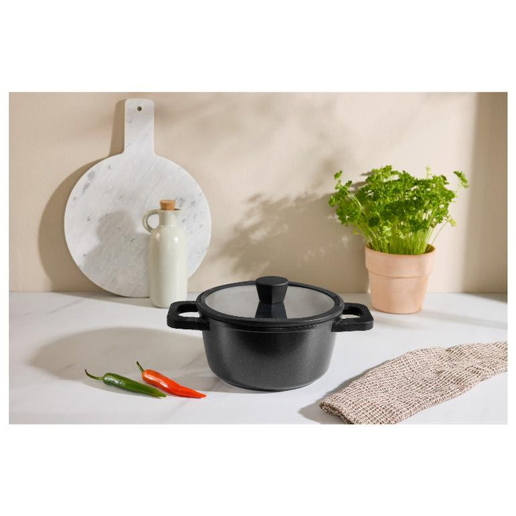 SilverCrest Cast Aluminium Casserole Dish 20 cm, 2.7 L with Glass Lid