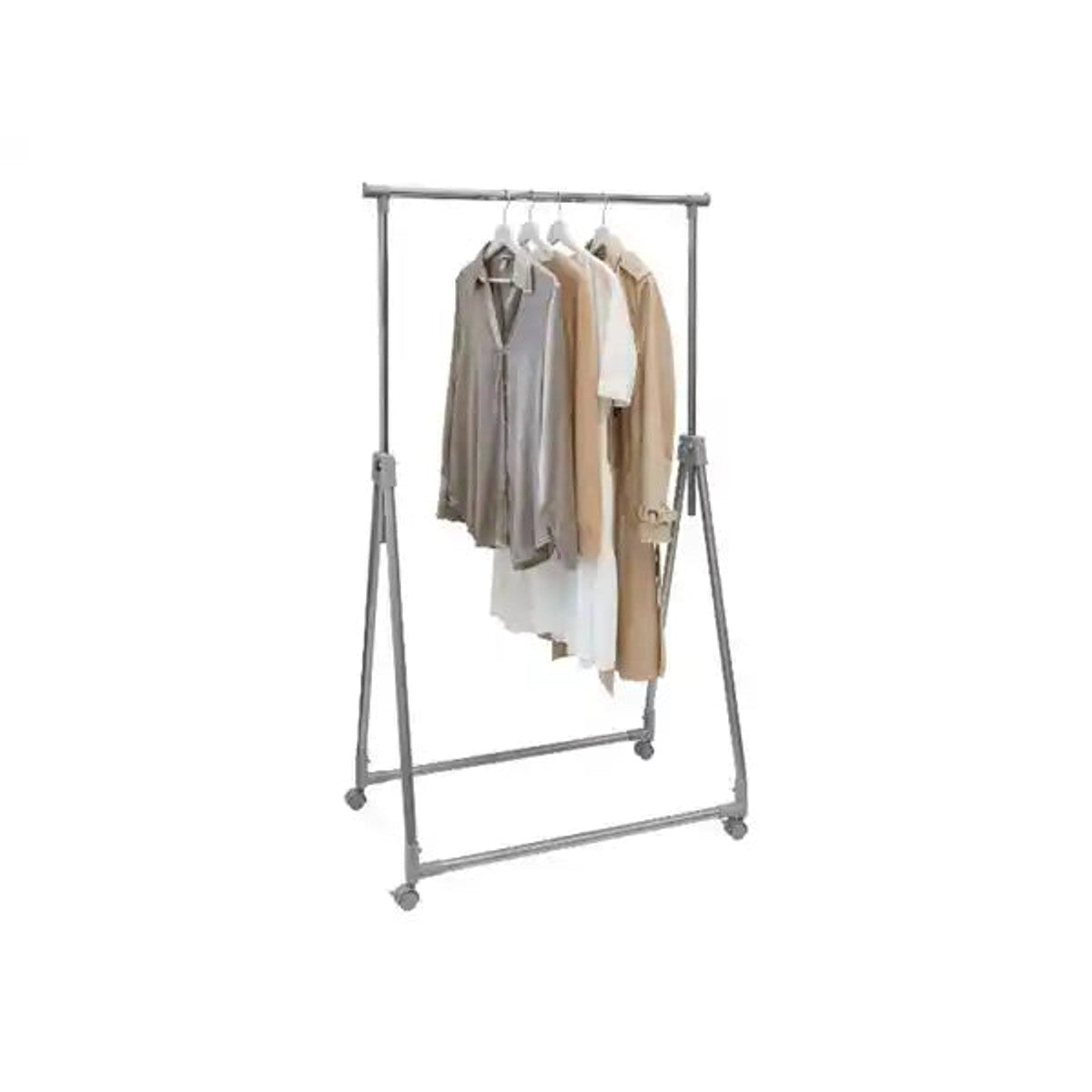 Livarno Home Folding Garment Rack with 4 Castors, Height Adjustable