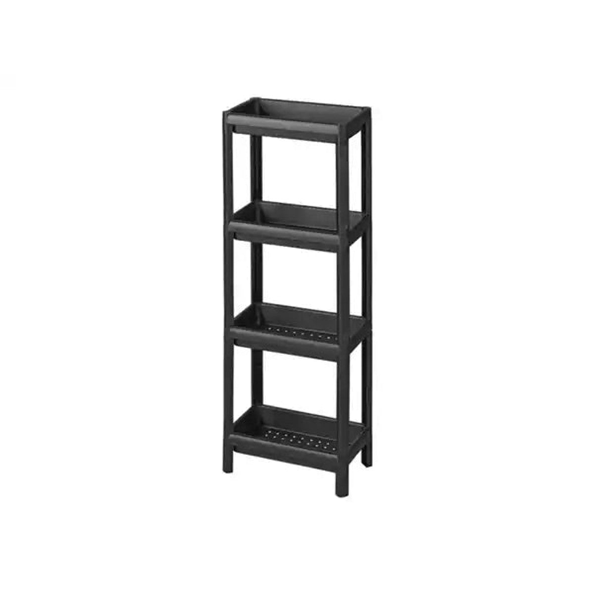 Livarno Plastic Shelving Unit, 3 Shelves, Black, 53 x 17 x 71 cm