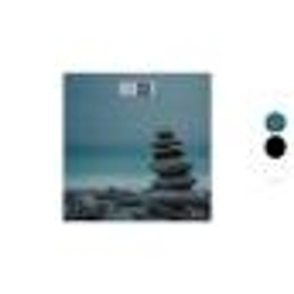 Cien Beauty Glass Bathroom Scale with Zen Stones Motif, Step-On Function