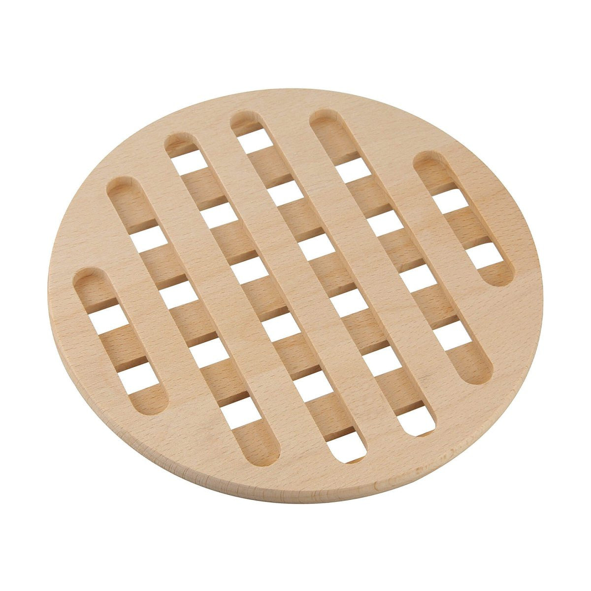 Fackelmann Nature Round Wooden Trivet 18 cm, FSC Beech