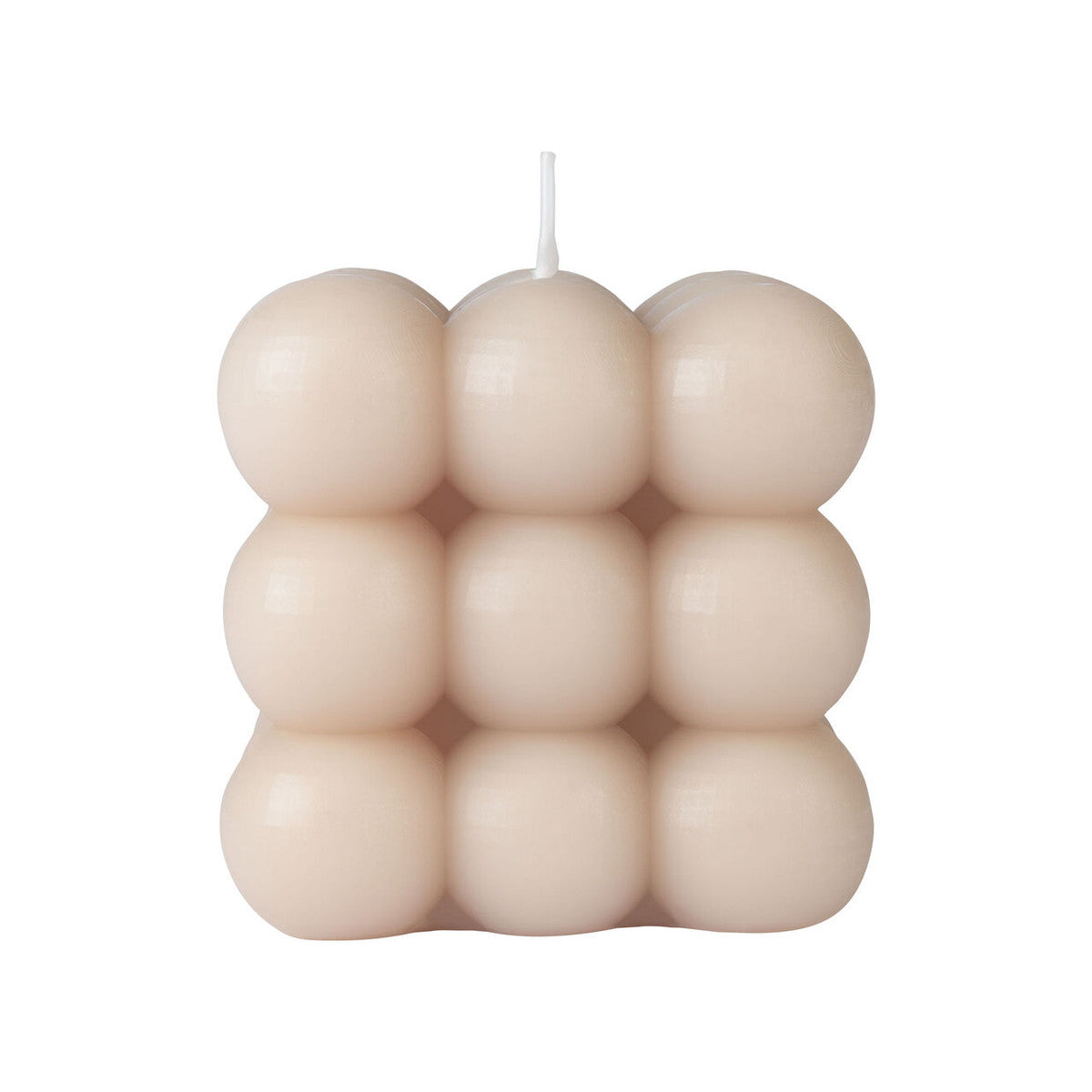Livarno Home LED Real Wax Candle, Bubble Cube Design, 10 x 10 x 12 cm
