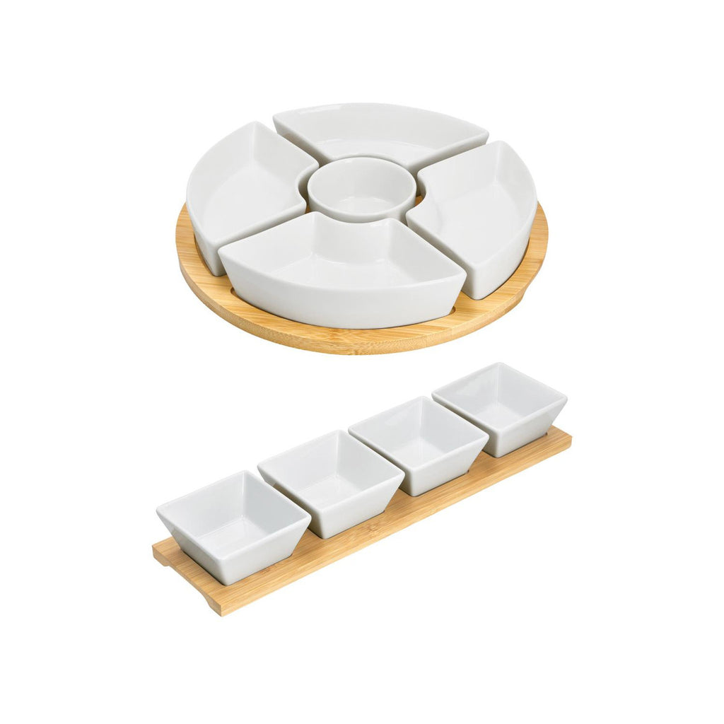 SilverCrest Premium Dip Bowl Set with Bamboo Tray, 4 Pieces