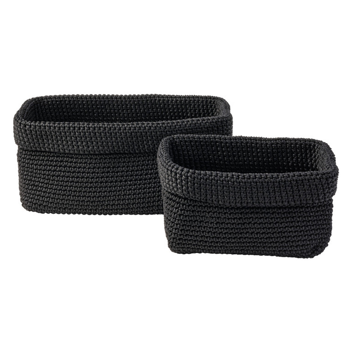 Livarno Home Crochet Storage Basket Set - Black