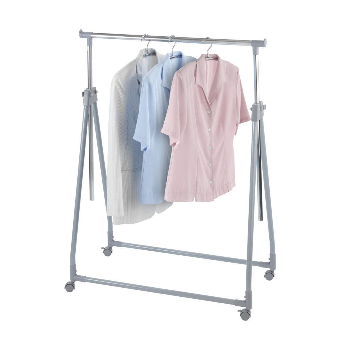 Wenko Folding Garment Rack with Castors, Height Adjustable