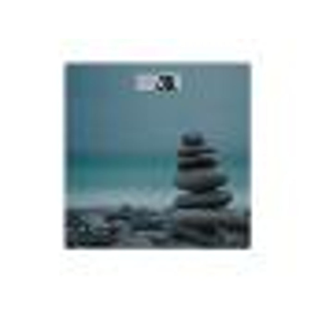 Cien Beauty Glass Bathroom Scale with Zen Stones Motif, Step-On Function