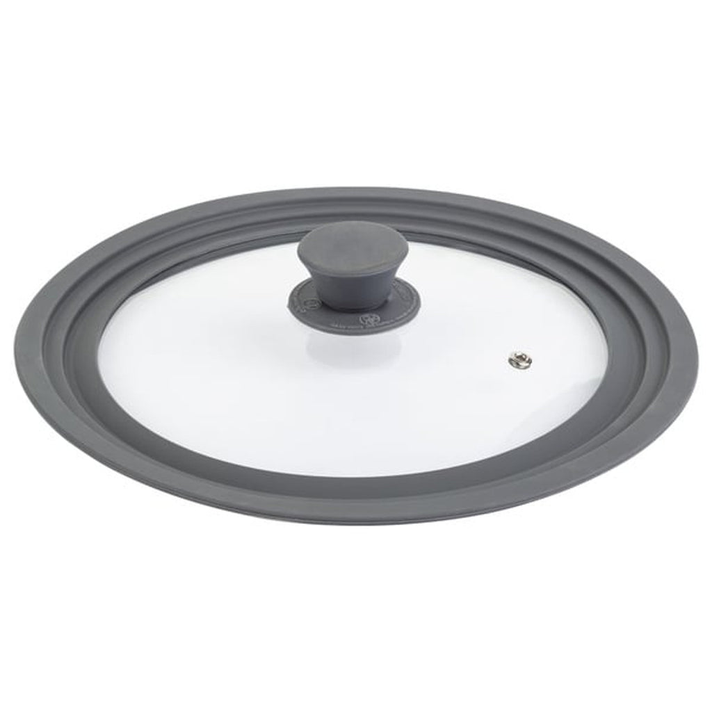Ernesto Universal Glass Lid with Stepped Silicone Rim, 24-28 cm