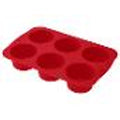 SilverCrest Silicone Muffin Mould, 6 Cavities, Red