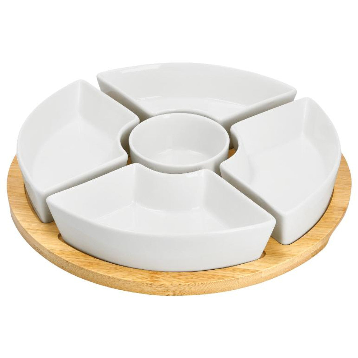 SilverCrest Premium Dip Bowl Set with Bamboo Tray, 4 Pieces
