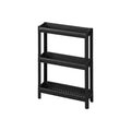 Livarno Plastic Shelving Unit, 4 Shelves, Black, 38 x 23 x 100 cm