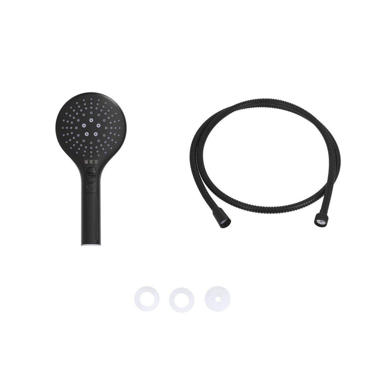 Livarno Home Hand Shower Set, Matt Black, 175 cm Hose