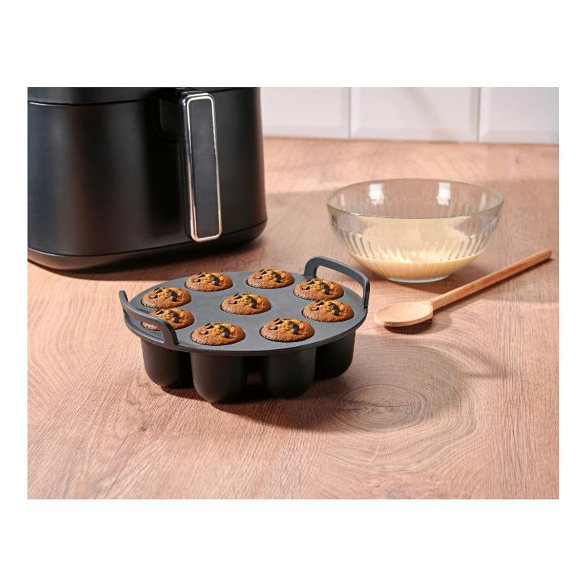 SilverCrest Silicone Round Muffin Mold, 9 Cavities, Black