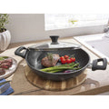 Ernesto Aluminium Serving Pan with Glass Lid 28 cm, Black