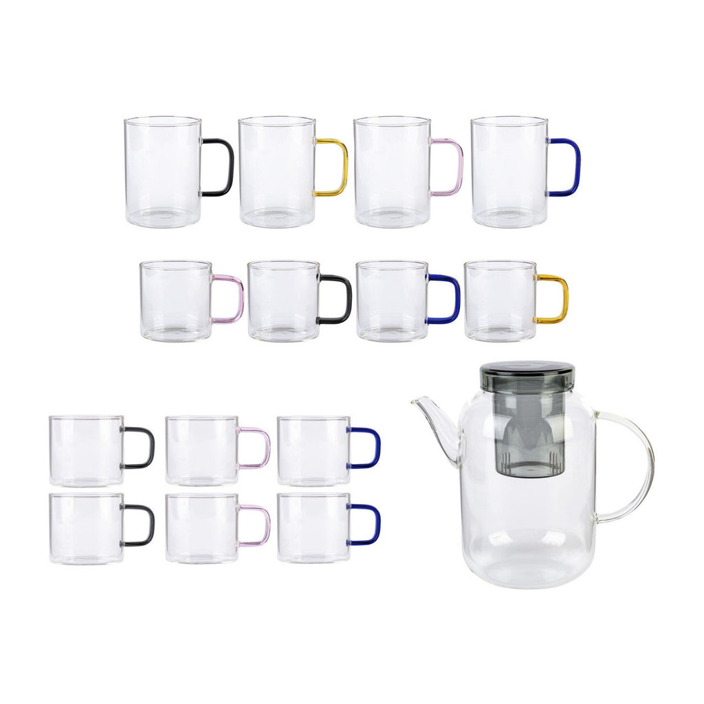 Ernesto Espresso Glasses with Coloured Handles, Set of 6, 70 ml