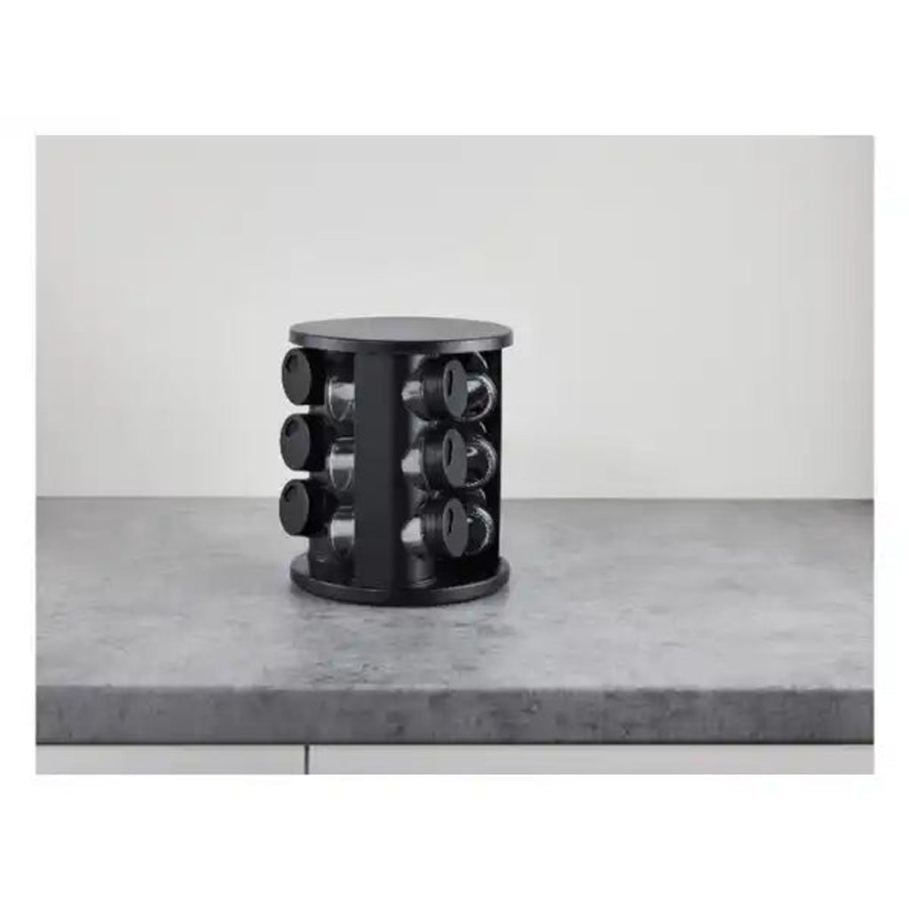 SilverCrest Rotating Spice Rack Carousel, 10-Piece Set, Black