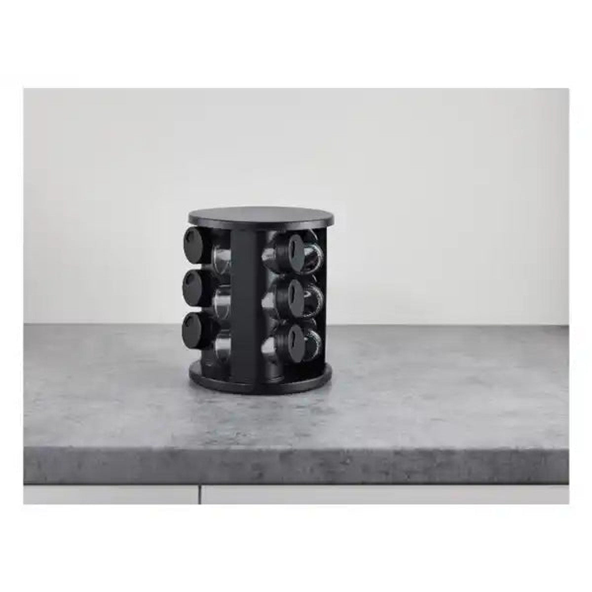 SilverCrest Rotating Spice Rack Carousel, 10-Piece Set, Black