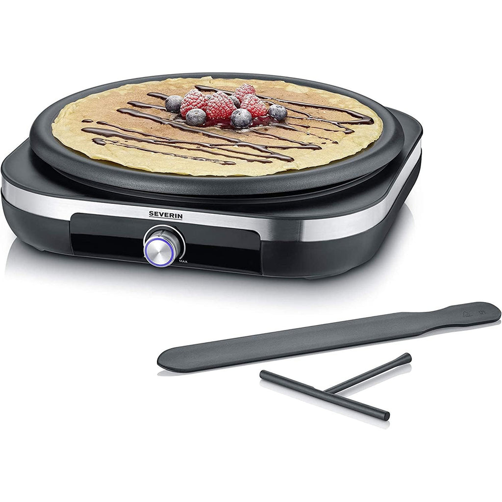 Severin CM 2199 XXL Crepes Maker 38cm 1500W, Black/Stainless Steel