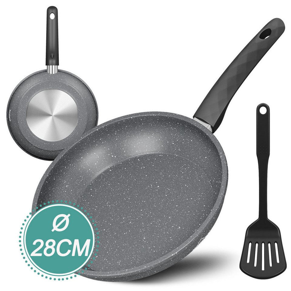 Homelux Non-Stick Frying Pan 28 cm with Spatula, 2-Piece Set