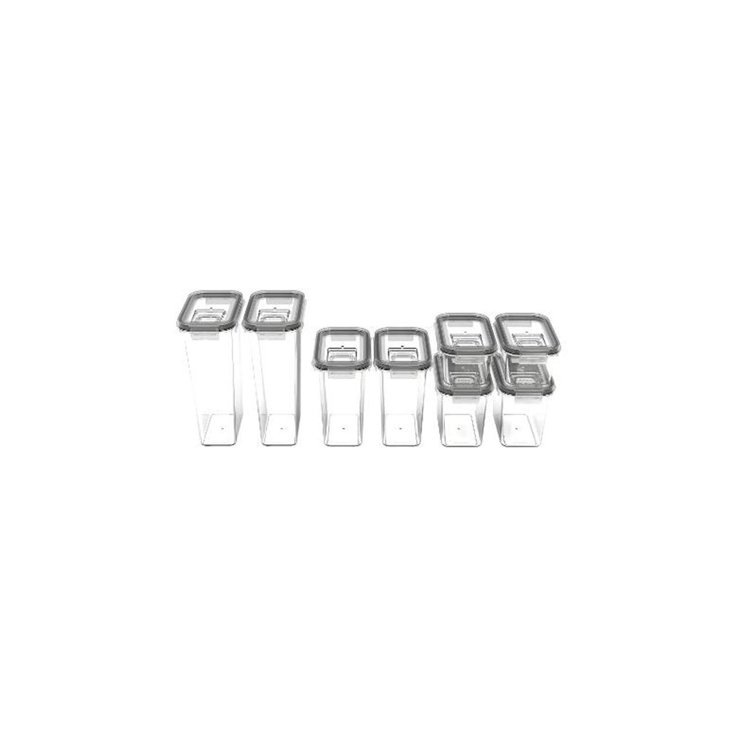 SilverCrest Pouring Storage Container Set with Flip Lid, 5 Pieces, Grey