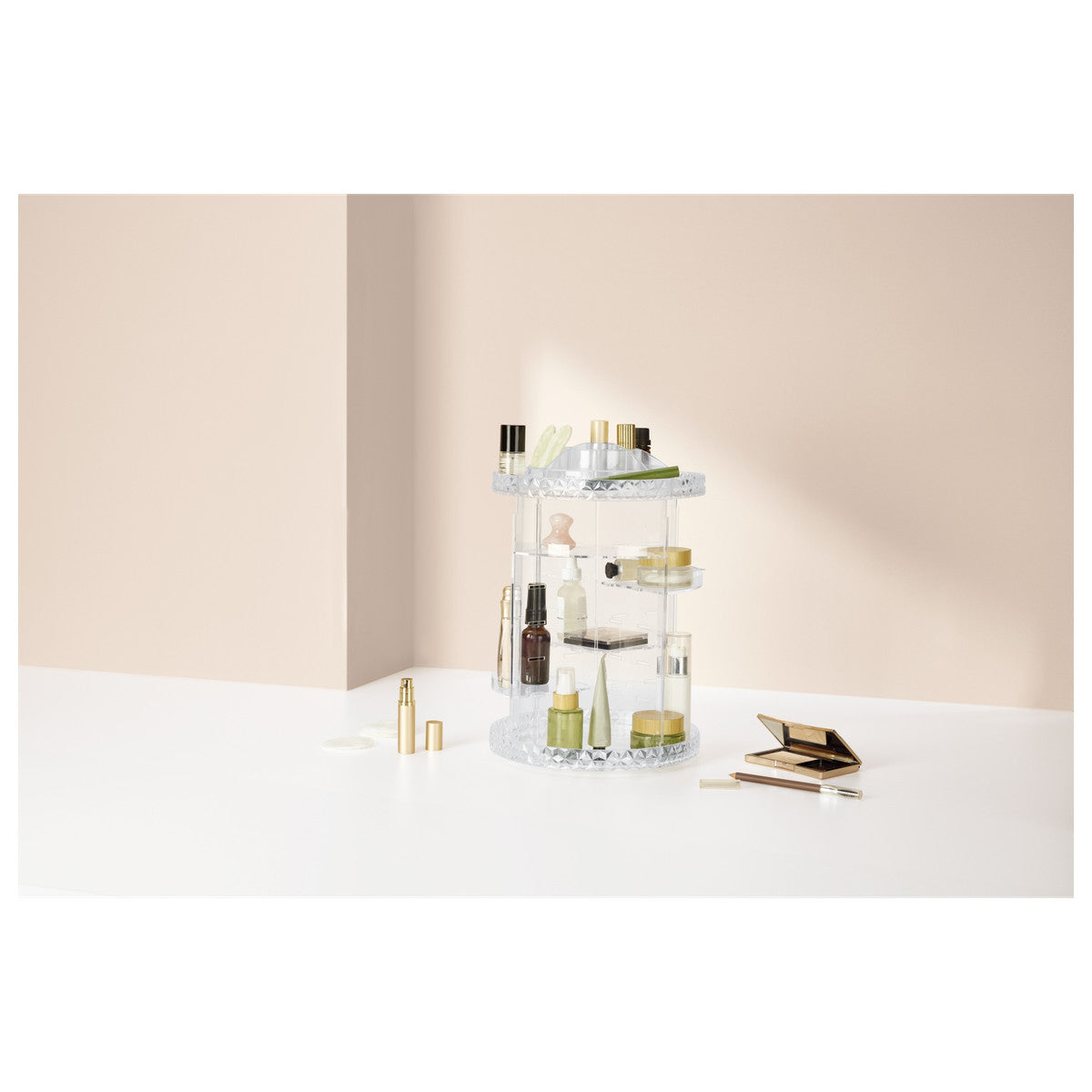 Cien Beauty 360 Rotating Cosmetic Organizer with 5 Adjustable Levels