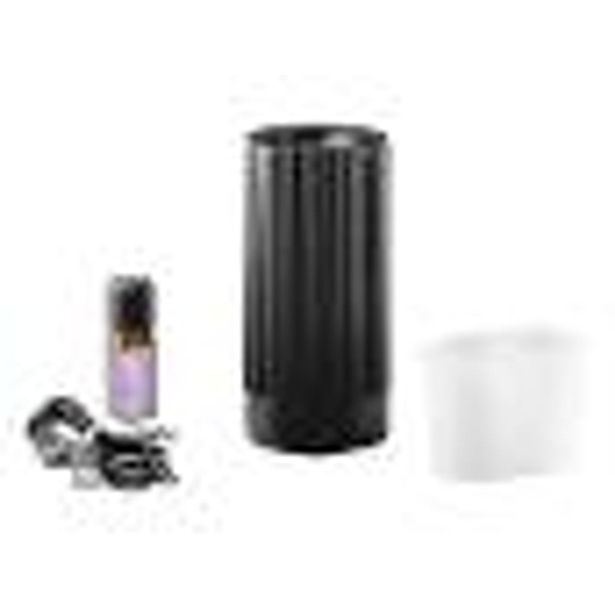 Livarno Home Ultrasonic Aroma Diffuser, Black Ribbed, with Lavender Oil