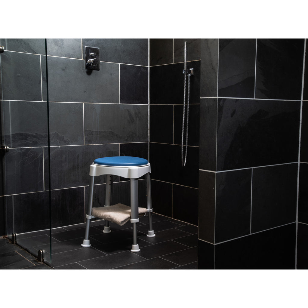 Weinberger Shower and Bath Stool with Swivel Seat and Tray, 150 kg